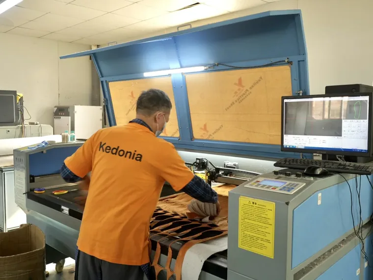 Fabric cutting table used for custom plush toy production