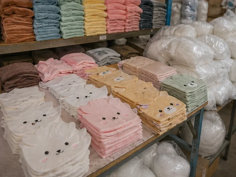 Bulk claw machine plush fabric colors and sample materials