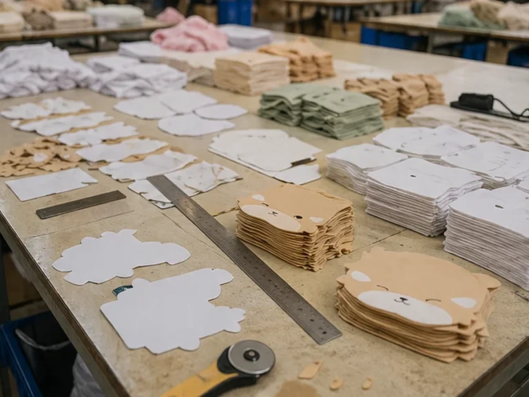 Claw machine plush pattern cutting with unstuffed fabric panels