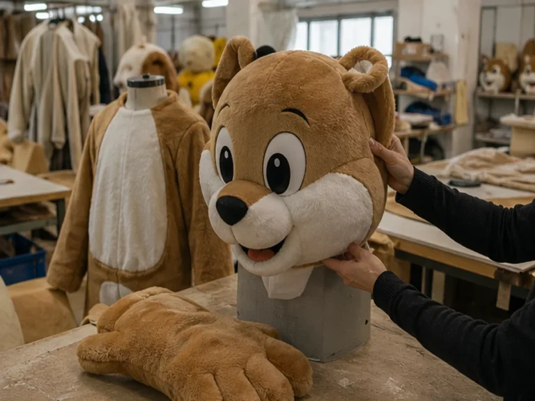 Mascot costume workshop quality inspection before shipping