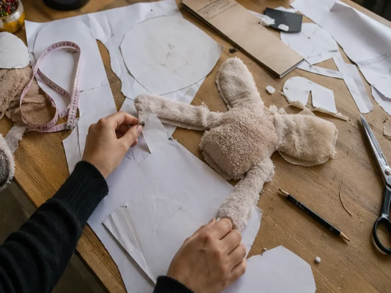 Plush toy pattern making and prototype development workbench for OEM ODM manufacturing