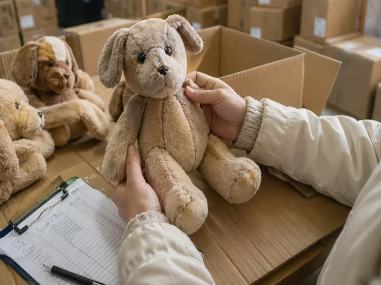 Quality control inspection of finished plush toys before OEM ODM shipping