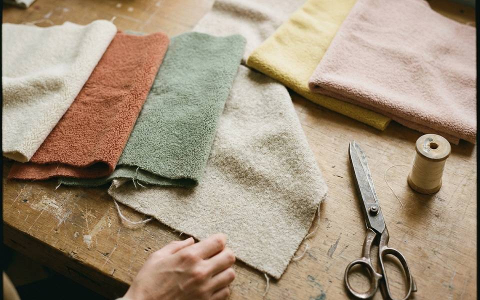Material warehouse storing OEKO-TEX-sourced plush fabrics